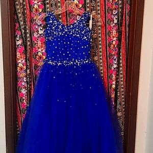 Royal blue girls pageant dress